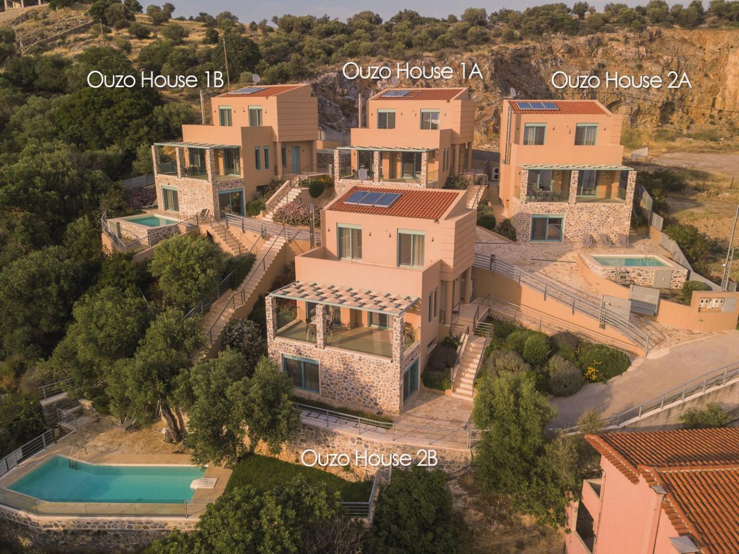 Ouzo Panoramic Houses 2, With Private Pool Plomari Dış mekan fotoğraf